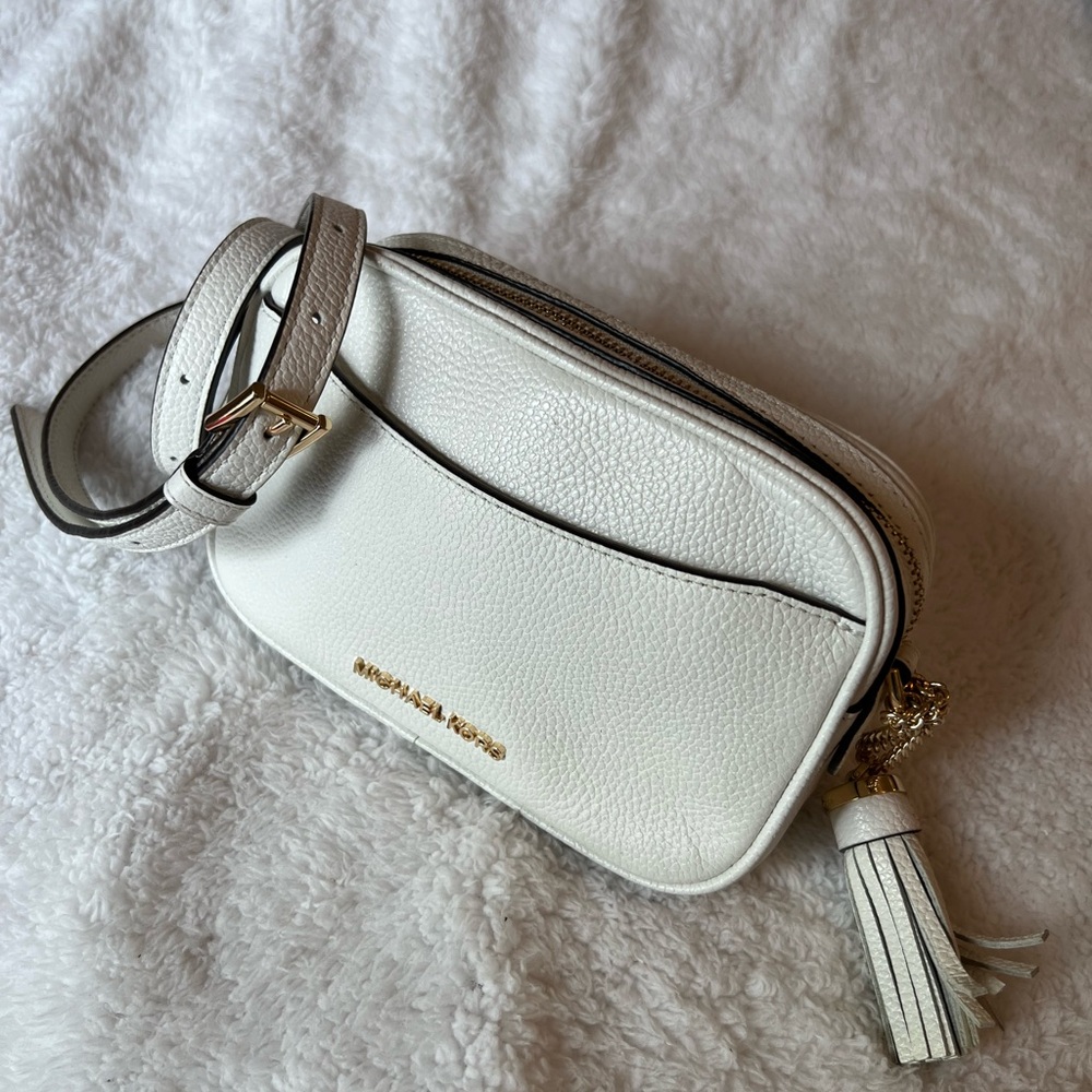 Michael Kors White Leather Crossbody/Belt Bag